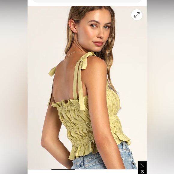 Lulu's Lemon Ruffle Strap Tank Top - Picture 2 of 5